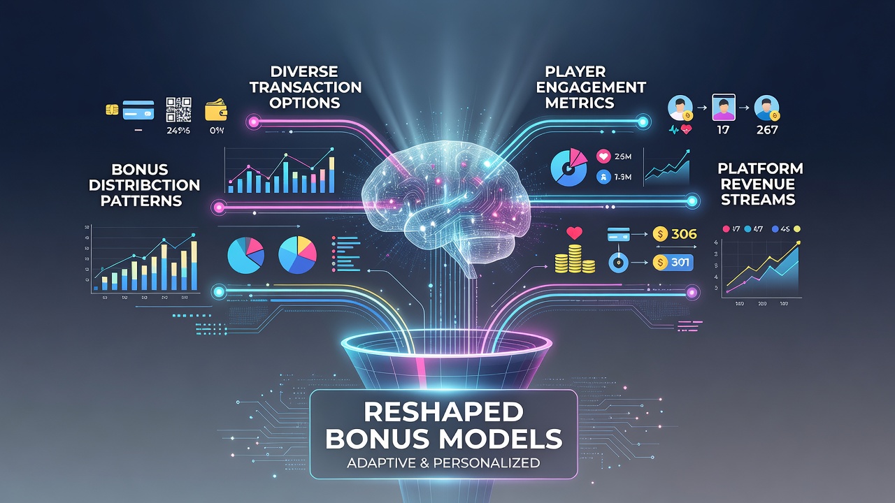 Analytics dashboard displaying bonus distribution across transaction types in mobile gaming