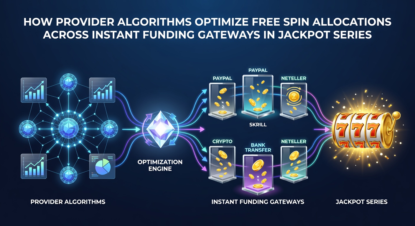 Diagram showing provider algorithms managing free spin allocations through instant funding gateways in jackpot slot series